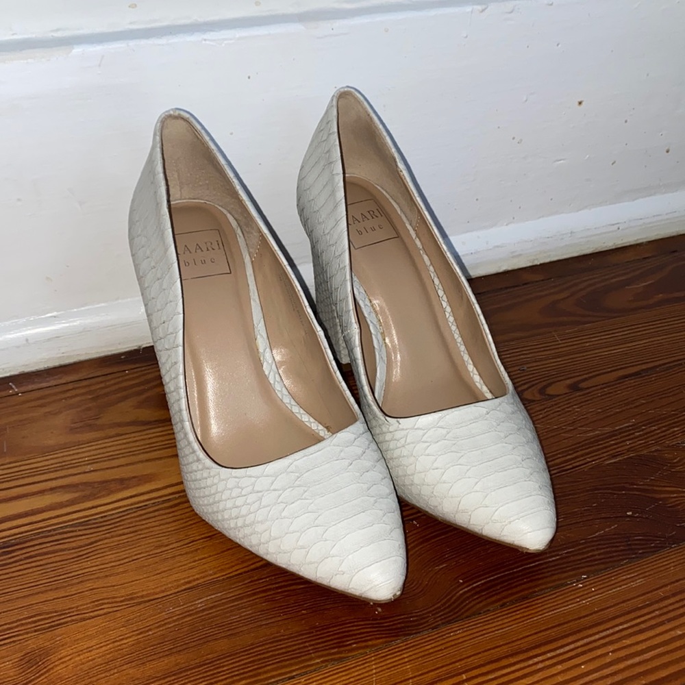 White Kaari Blue High Heels Size 9